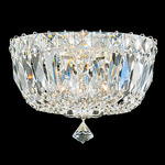 Petit Crystal Deluxe Ceiling Flush Light - Polished Silver / Optic Crystal