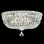 Petit Crystal Deluxe Ceiling Flush Light - Polished Silver / Optic Crystal