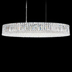 Plaza Linear Oval Pendant - Stainless Steel / Optic Crystal