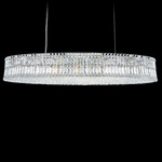 Plaza Linear Oval Pendant - Stainless Steel / Optic Crystal