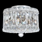 Plaza Flush Ceiling Light - Stainless Steel / Optic Crystal