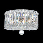 Plaza Flush Ceiling Light - Stainless Steel / Optic Crystal