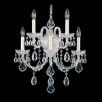 Olde World Wall Sconce - Polished Silver / Radiance Crystal