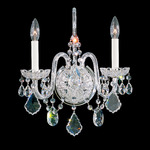 Olde World Wall Sconce - Polished Silver / Heritage Crystal