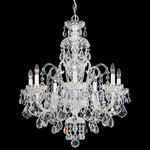 Olde World Chandelier - Polished Silver / Radiance Crystal