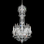 Olde World Tall Chandelier - Polished Silver / Heritage Crystal