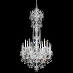 Olde World Tall Chandelier - Polished Silver / Heritage Crystal