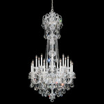 Olde World Tall Chandelier - Polished Silver / Radiance Crystal