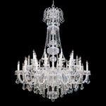 Olde World Tall Chandelier - Polished Silver / Heritage Crystal