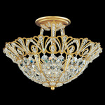 Rivendell Semi Flush Ceiling Light - Heirloom Gold / Radiance Crystal