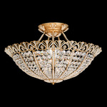 Rivendell Semi Flush Ceiling Light - Heirloom Gold / Radiance Crystal
