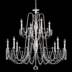 Esmery Tiered Chandelier - Antique Silver  / Optic Crystal