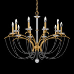 Priscilla Chandelier - Heirloom Gold / Dark Grey Pearl