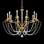 Priscilla Chandelier - Heirloom Gold / White Pearl