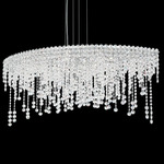 Chantant Oval Chandelier - Stainless Steel / Optic Crystal