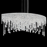 Chantant Oval Chandelier - Stainless Steel / Radiance Crystal