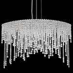 Chantant Oval Chandelier - Stainless Steel / Radiance Crystal