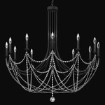 Verdana Chandelier - Black / Optic Crystal