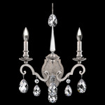 Renaissance Nouveau Wall Sconce - Antique Silver  / Heritage Crystal