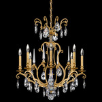 Renaissance Nouveau Chandelier - Heirloom Gold / Heritage Crystal