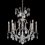 Renaissance Nouveau Chandelier - Antique Silver  / Heritage Crystal