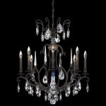 Renaissance Nouveau Chandelier - Black / Heritage Crystal