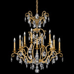 Renaissance Nouveau Chandelier - Heirloom Gold / Heritage Crystal