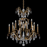 Renaissance Nouveau Chandelier - Etruscan Gold / Heritage Crystal