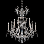 Renaissance Nouveau Chandelier - Antique Silver  / Heritage Crystal