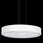 Eclyptix Color Select Pendant - Stainless Steel / Radiance Straight Crystals / White Fabric