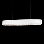 Eclyptix Color Select Linear Pendant - Stainless Steel / Radiance Straight Crystals / White Fabric