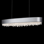 Eclyptix Color Select Linear Pendant - Stainless Steel / Radiance Wave Crystals / Silver Fabric