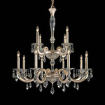 Napoli Tiered Chandelier - Antique Silver  / Radiance Crystal