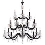 Napoli Tiered Chandelier - Black / Radiance Crystal