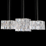 Selene Linear Pendant - Stainless Steel / Optic Crystal