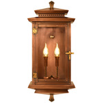 Traveler Flush Outdoor Wall Light - Antique Copper / Clear