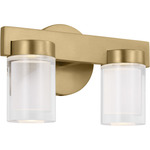Esfera Bathroom Vanity Light - Natural Brass / Crystal