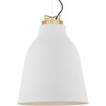 Forge Tall Pendant - Natural Brass / Matte White