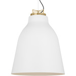 Forge Tall Pendant - Natural Brass / Matte White