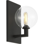 Gambit Single Wall Sconce - Nightshade Black / Clear