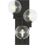 Gambit Triple Wall Sconce - Nightshade Black / Clear