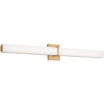 Milan Bathroom Vanity Light - Natural Brass / White Glass