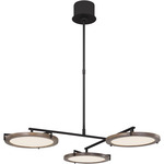 Shuffle Chandelier - Nightshade Black / Weathered Oak