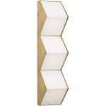 Zig Zag Wall Sconce - Natural Brass / White Linen