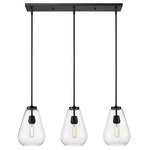 Ayra Linear Chandelier - Matte Black / Clear