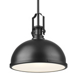 Melange Dome Pendant - Matte Black / Matte Black