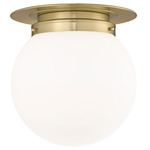 Calhoun Ceiling Light - Heritage Brass / White Opal