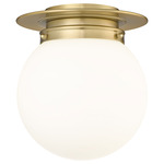 Calhoun Ceiling Light - Heritage Brass / White Opal