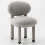 Flock Upholstered Chair - Brown Stained Ash / Wool 32