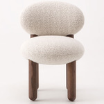 Flock Wooden Leg Chair - Brown Stained Ash / Karakorum 007